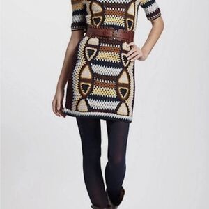 Anthropologie medallion sweater dress in a multicolor knit fabric Size Small